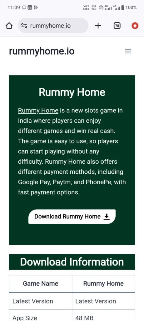 Downloa Rummy Home